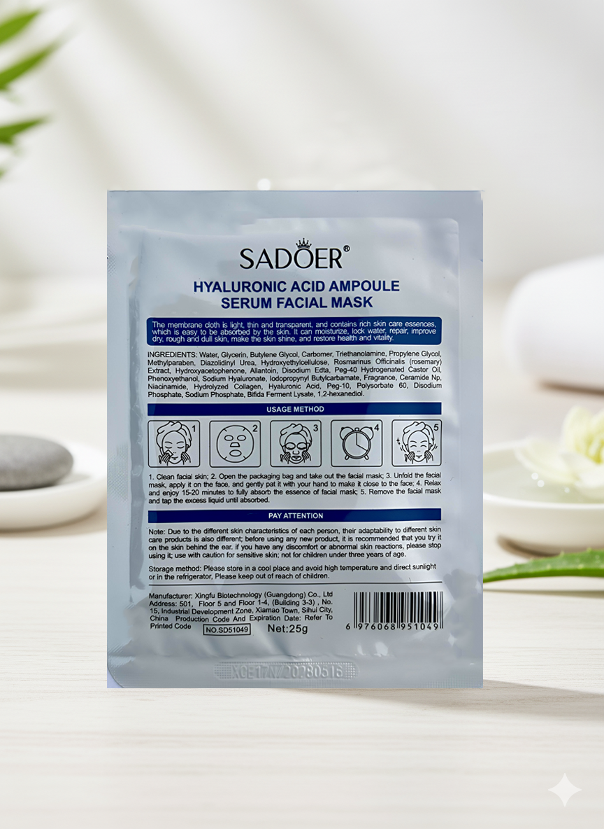 HYALURONIC Acid | Ampoule Serum Facial Mask