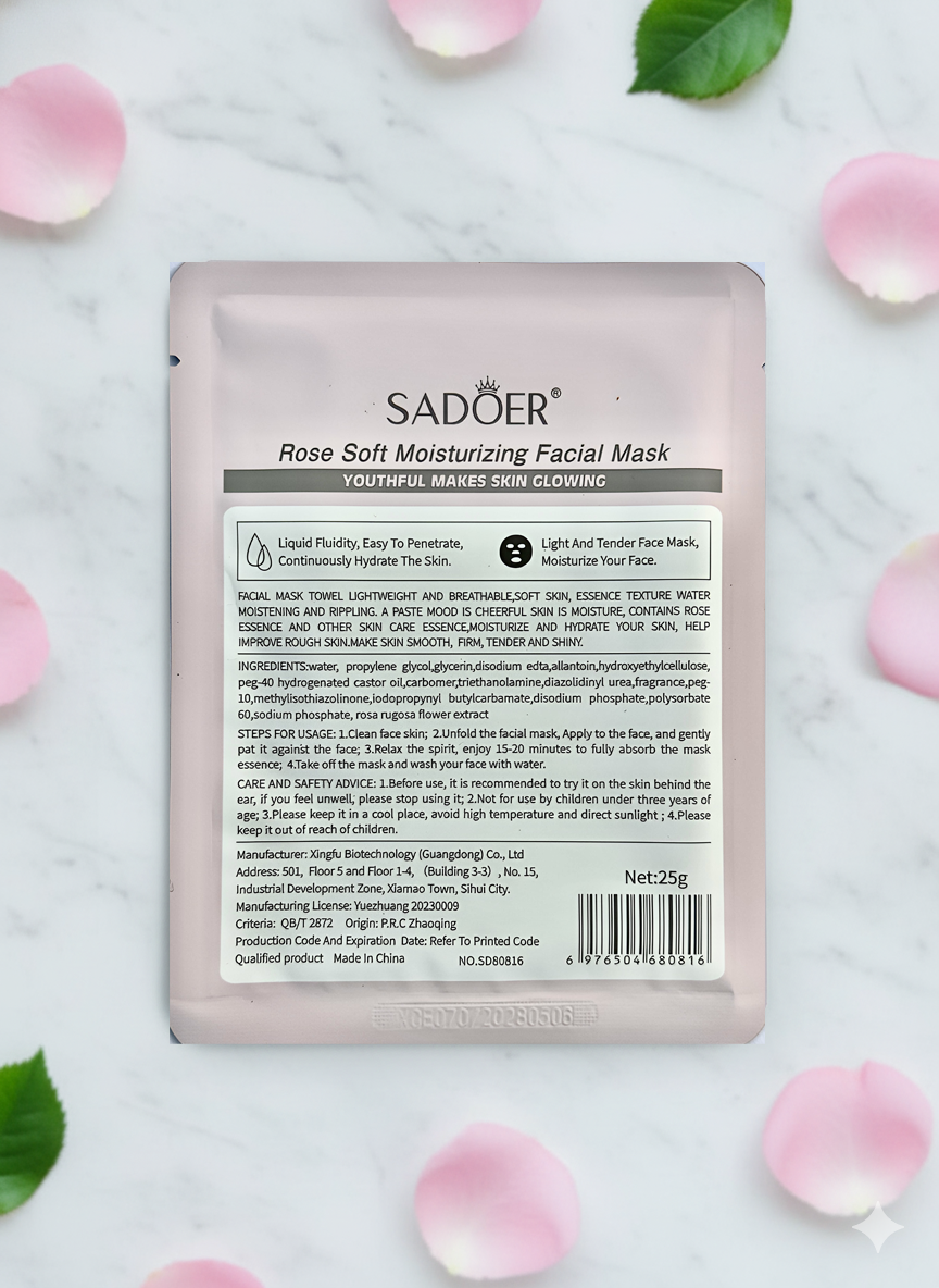 Rose Soft Moisturizing Facial Mask